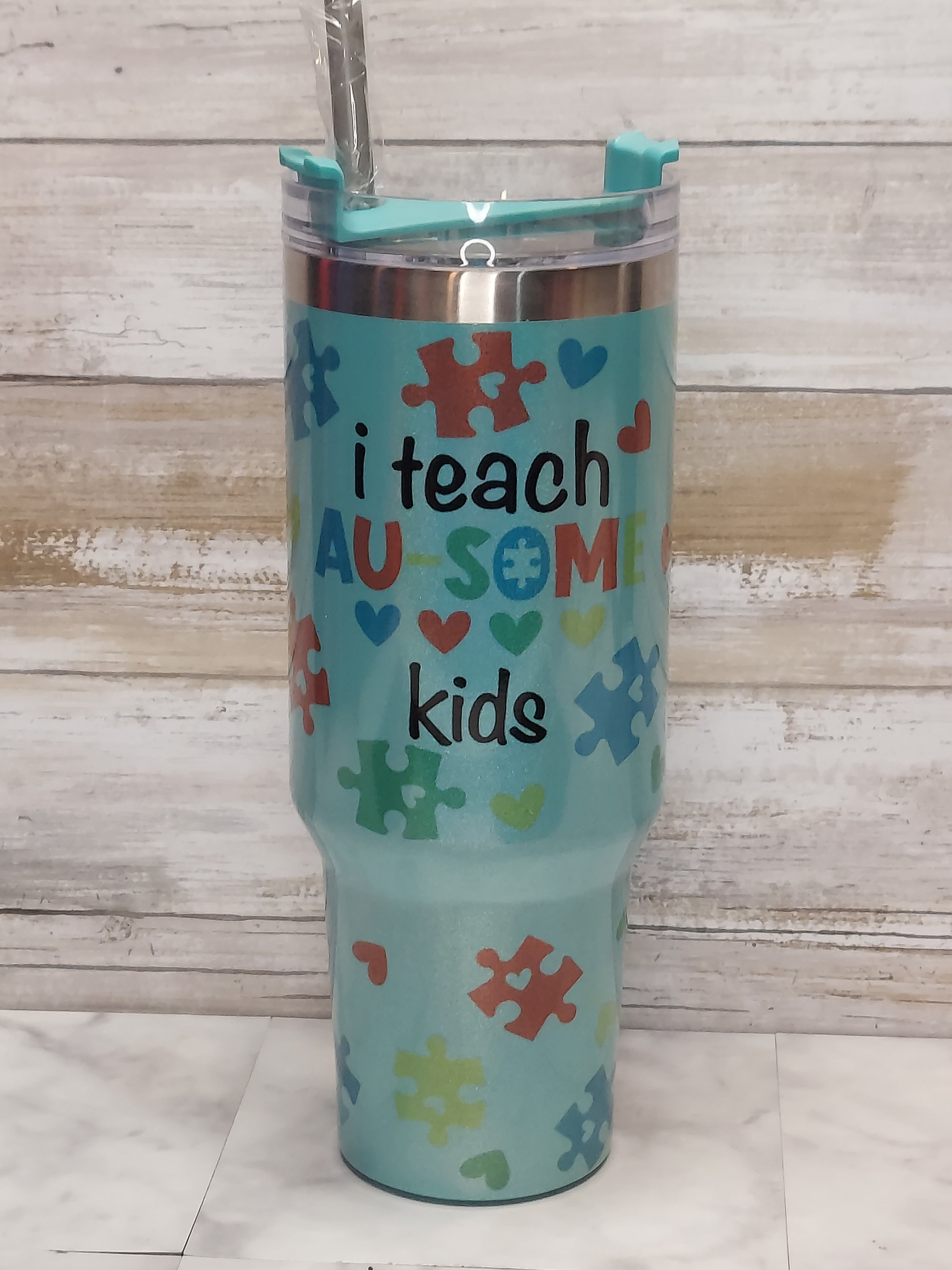 I teach Au-some kids 40 oz tumbler