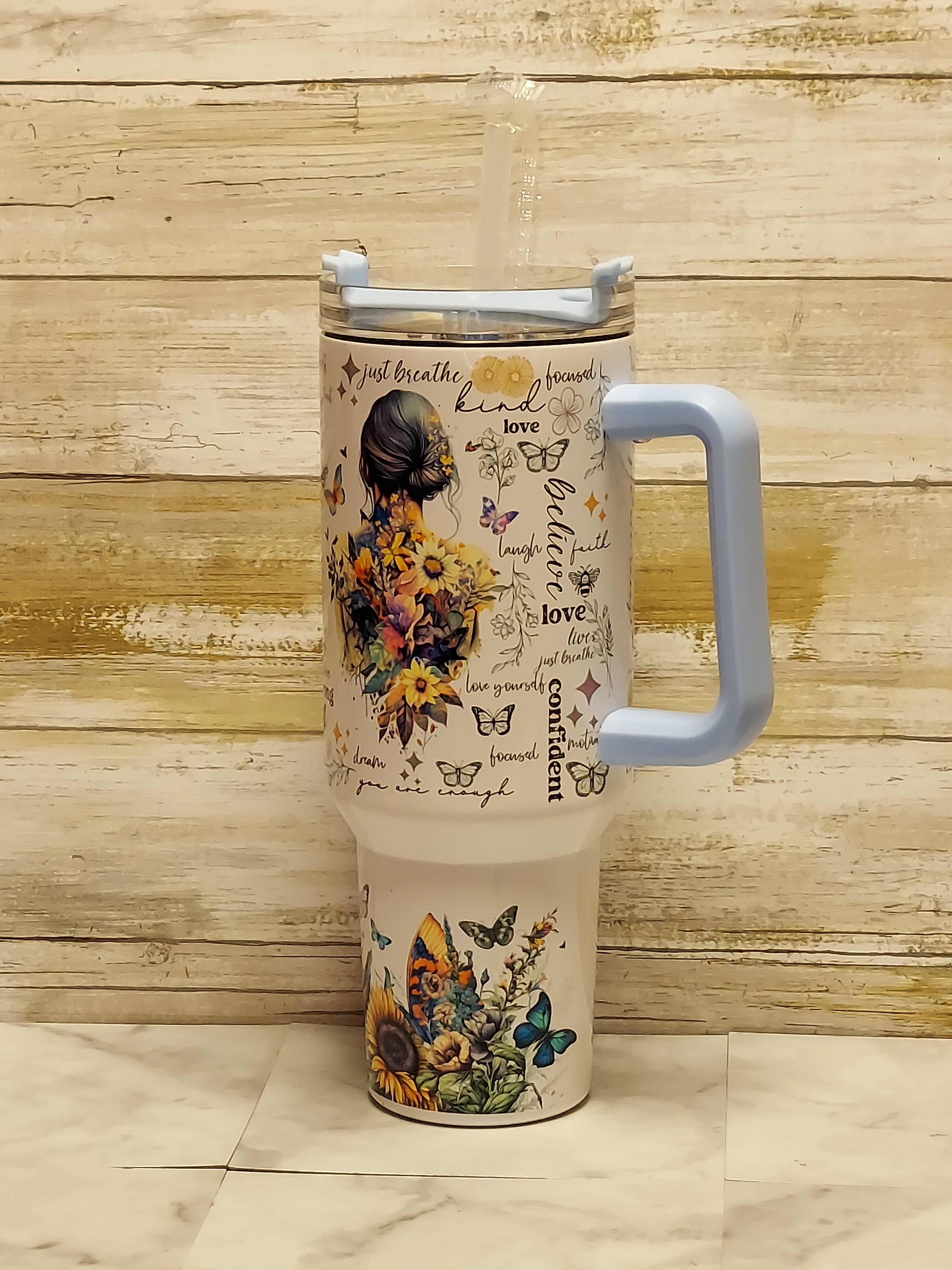 Beautiful butterfly 40 oz tumbler